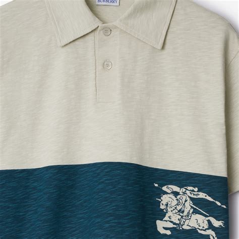 EKD Stripe Cotton Polo Shirt in Plaster 